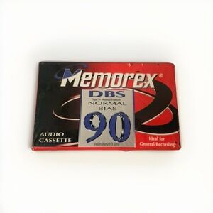 Memorex vintage audio cassette DBS 1997 memtek 90 minutes sealed blank recording